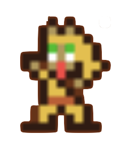 An anthropomorphic animal doll
